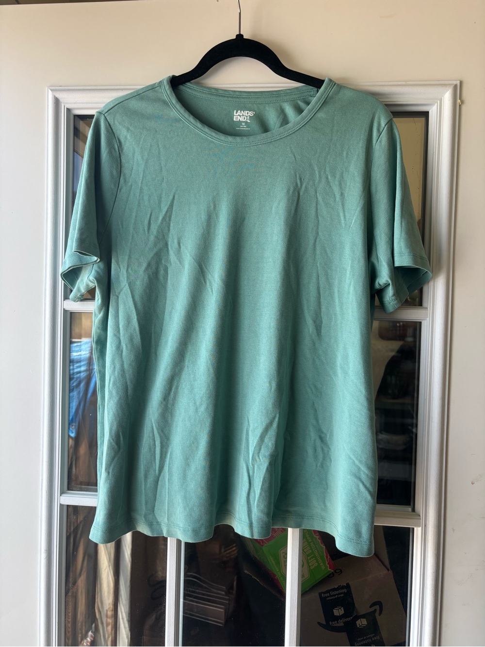 Lands' End Green Short Sleeve Crewneck